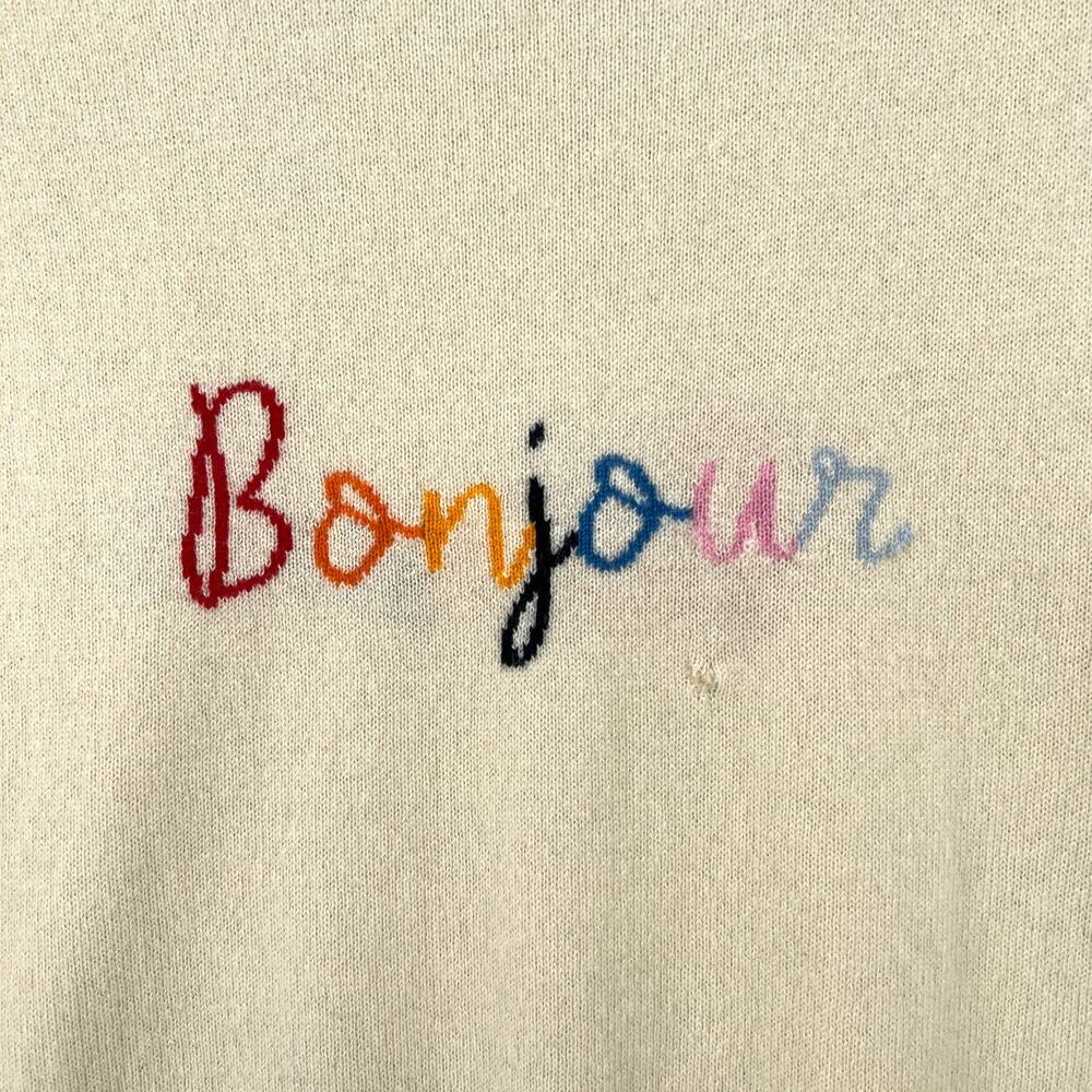 CHINTI AND PARKER Bonjour Cashmere Sweater Womens Large Cream Crew Neck FLAWED - Picture 7 of 16